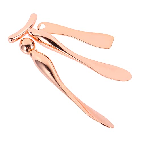 Healvian 3 Stück Gold Augencreme Gesichtspflege Löffel Massagewerkzeug für Augenpflege für Cremes und Lotionen Tragbar für Unterwegs von Healvian