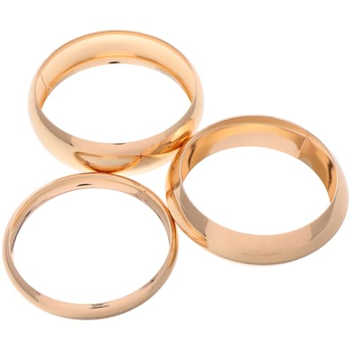 Healvian 3 Stück Goldenes Teiliges Chunky Bangle Set Robustem Minimalistische Manschettenarmbänder Stapelbare Armreifen mit Modischem Metallbogen Design für Damen Vielseitig Kombinierbar von Healvian