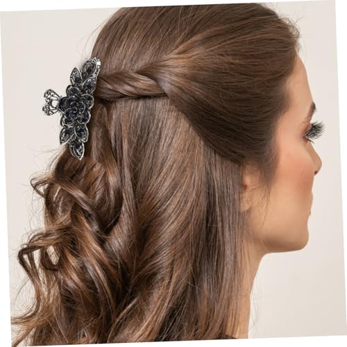 Healvian 3 Stück Große Vintage Haarklammer Teilig Damen Haarspange aus Langlebiger Legierung mit Funkelnden Strasssteinen Retro Blumen Design Starker Eleganter Look für Dickes Haar von Healvian