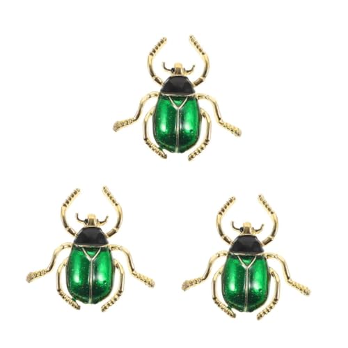 Healvian 3 Stück Grüne Brosche aus Glänzendem Legierungsmetall Dekorativer Anstecker für Hut Kleidung und Tasche Robustes Design für Familie und Freunde von Healvian