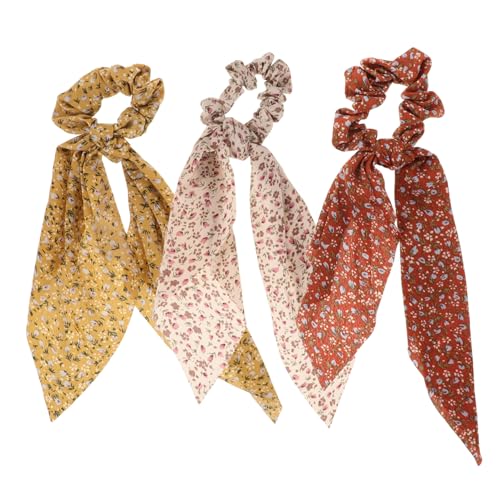 Healvian 3stücke Haarschal-scrunchies Mit Schleife Haargummis Für Frauen Haargummi-schal Aus Weichem Stoff Elastisches Haarband Für Pferdeschwanz von Healvian