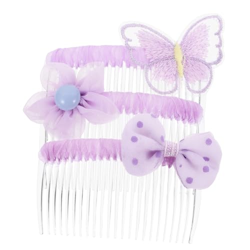 Healvian 3 Stück Haarkämme aus Farbigem Stoffgaze mit Schmetterlingsdesign Dekorative Steckkämme für Damen Haarspangen für Partys Leicht und Schonend für von Healvian