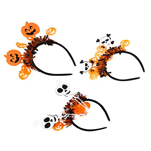 Healvian 3 Stück Halloween-Atmosphäre-Performance-Stirnband halloween haarschmuck haarspangen Kürbisse -Stirnbänder für Frauen Erwachsene Kürbis Stirnband Plastik von Healvian