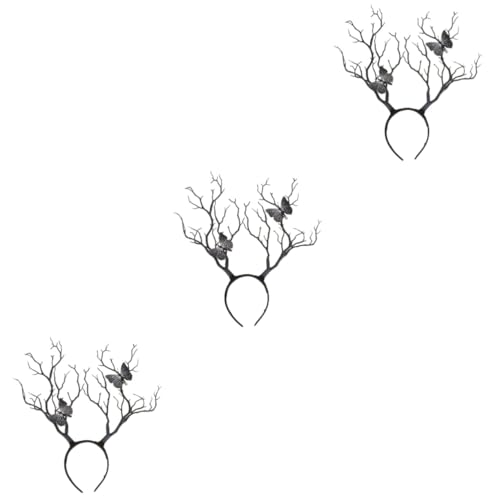 Healvian 3 Stück Halloween Haarreif Damen Geweih Kopfschmuck aus Langlebiges Komfortables Stirnband für Halloween Kostüm Cosplay Karneval und Festival Accessoire von Healvian