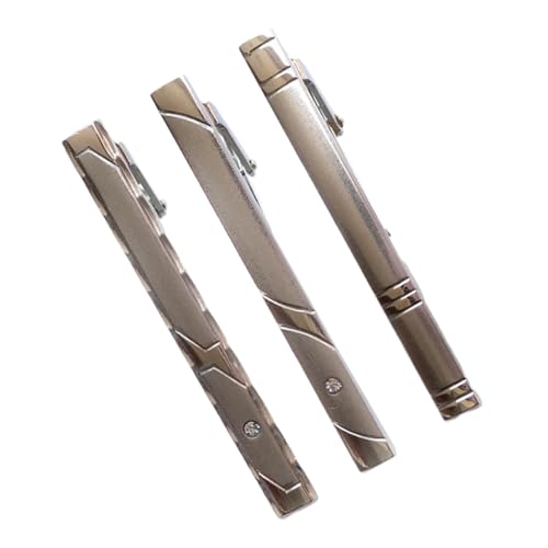 Healvian 3 Stück Herren Krawattenklammer Teilig Silber mit Langlebige Legierung Business Krawattennadeln für Anzug Hochzeit Geburtstag Vatertag von Healvian