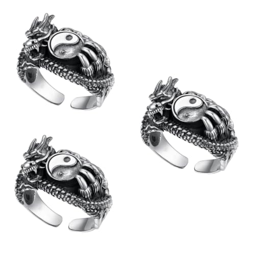 Healvian 3 Stück Herren Vintage Finger Metall für Verstellbarer Schmuck für Besondere Anlässe Robust Partys Hochzeiten von Healvian