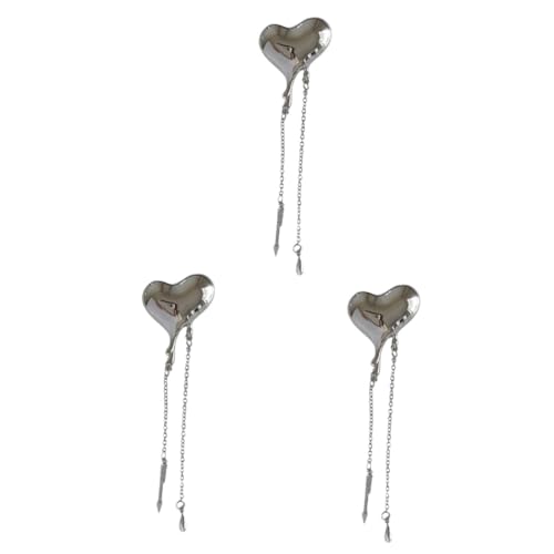 Healvian 3 Stück Herz Anstecknadel für Frauen Brosche mit Ketten Design Stilvolle Anstecknadel für Kleidung Accessoires für Besondere Anlässe von Healvian
