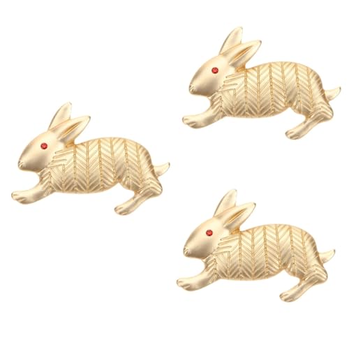 Healvian 3 Stück Hochwertige Metall Rabbit Brosche mit Rotäugigem Design Modisches Accessoire für Frauen Ostern Geburtstage Besondere Anlässe von Healvian