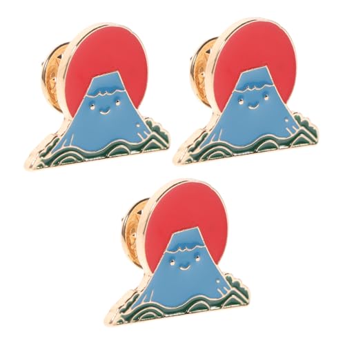 Healvian 3 Stück Japanische Brooch Anstecknadel Fuji Berg Motiv Cartoon Stil Niedliche Kleidung Brosche als Vielseitiges Accessoire für Jacken Taschen Hüte und DIY Dekoration von Healvian