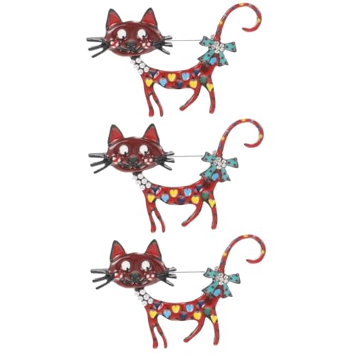 Healvian 3 Stück Katze Brosche Anstecknadel für Kleidung Frauen Hose Brosche Broschen und Anstecknadeln für Damen Broschen für Frauen Katze Stifte Zinklegierung von Healvian