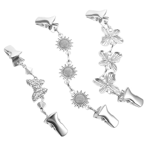 Healvian 3 Stück Kleidung Cinch-Clip Schal Clip Damenkleidung Deko Damen Strickjackenklammer Blusen Dekoration Cardigan-Clip Kleiderclip Cardigan Clip Cinch-Clips Zinklegierung von Healvian