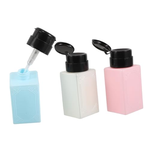 Healvian 3 Stück Kosmetik Spenderflaschen Pumpflasche für Nagellackentferner und Make Up Entferner Nachfüllbare Flüssigkeitsdispenser Auslaufsicher und Praktisch von Healvian