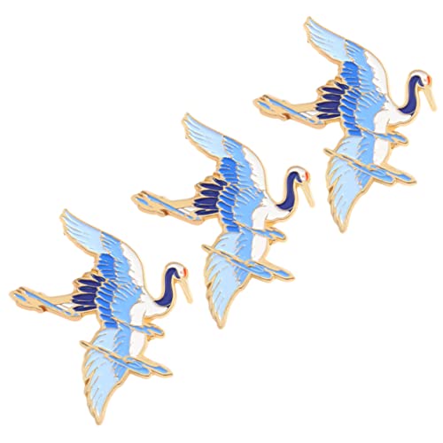 Healvian 3 Stück Kreative Kranichbroschen aus Legierung Anstecknadeln mit Emaille Vielseitig für Kleidung Tasche Schal Hemd und Anzug Eleganter Schmuck für Damen und Herren von Healvian