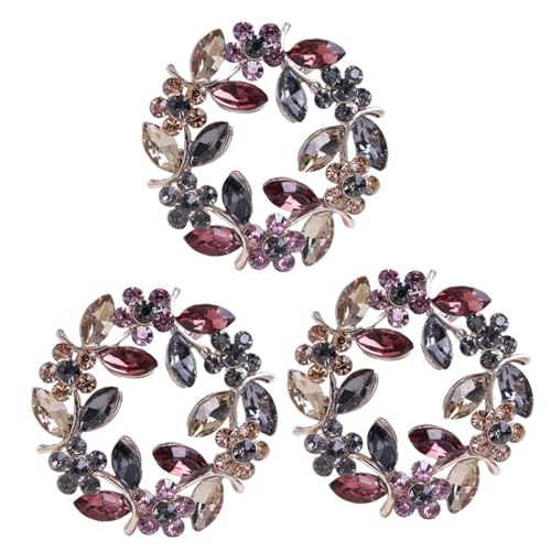 Healvian 3 Stück Kristall Brosche Blumenbrosche Frauen Brosche Schmuck Blumendekoration für Frauenbrosche frauen revers Anstecknadel Strass-Blumen-Brosche Broschennadel Legierung von Healvian