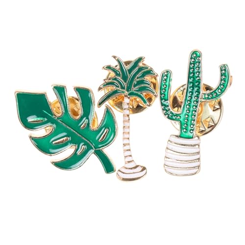 Healvian 3 Stück Lapel Pin für Damen Kaktus motiv Feine Verarbeitung Sommerliche Anstecknadeln für Kleidung und Schals Stilvolle Broschen für Reisen und Alltag von Healvian