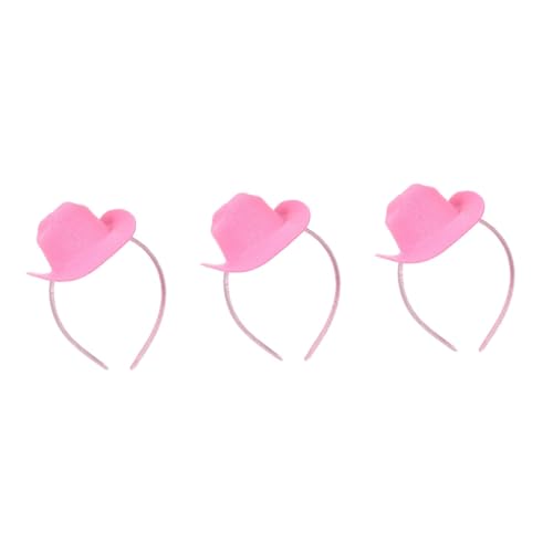 Healvian 3 Stück Mini Cowgirl Hut Stirnband Verstellbares Cowboyhut Headband für Partys Karneval und Cosplay Elastisches Leichtes und Langlebiges Accessoire für Mädchen und von Healvian