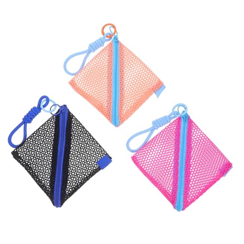 Healvian 3 Stück Mini Mesh Aufbewahrungstasche Teiliges Leichte Tragbare Kosmetik und Münztasche mit Reißverschluss Vielseitig für Lippenstift Kopfhörer Karten für Reisen und Alltag von Healvian