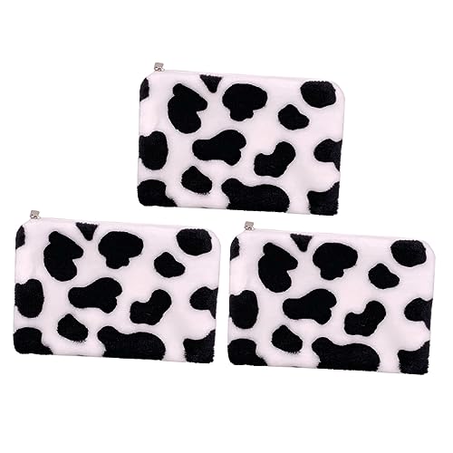 Healvian 3 Stück Mini Münzbeutel mit Kuhmuster Plüsch Wechselgeldbörse für Leicht Handlich für Täglichen Gebrauch Sorgt für Komfort von Healvian