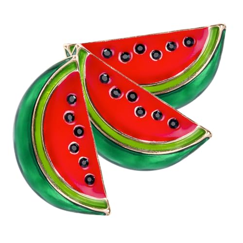 Healvian 3 Stück Mini Wassermelonen Broschen Anstecknadeln Cartoon Brosche für Damen Leichter Strapazierfähiger Kleid und Schalclip Modisches Accessoire für Alltag und von Healvian