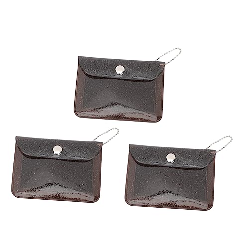 Healvian 3 Stück PVC Transparente Mini Geldbörse Teiliges Kompakte PVC Kartenetuis mit Druckknopf Portabler Kartenhalter und Münzfach Langlebig Leicht Tragbar für Frauen von Healvian