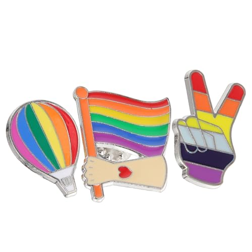 Healvian 3 Stück Regenbogen Broschen Anstecknadeln aus Metall Pride Accessoires für Kleidung Rucksack und Anzug Stabile Vielseitige Pins für Damen und Herren zur Dekoration und von Healvian