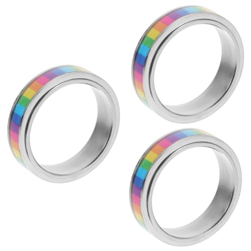 Healvian 3 Stück Regenbogenring für Lgbtq Dekorativer Pride mit Feiner Textur für Partys Tänze Besondere Anlässe Stilvolles Accessoire für Frauen von Healvian