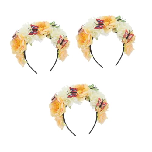 Healvian 3 Stück Retro Schmetterling Haarreif Damen Farbenfroher Butterfly Headband Halloween Party Kopfschmuck Mexikanischer Day Of The Dead Blumenschmuck Leichtes Vielseitiges Festzubehör von Healvian