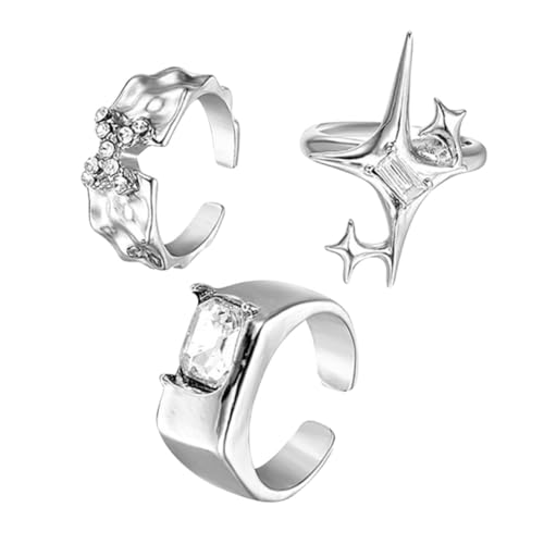 Healvian 3 Stück Ringe für Mädchen Schmuck Reifen Hochzeit Stellungnahme Ringe für Frauen Statement-Ring Frauen Fingerring Ring glänzender Ring Zinklegierung Silver Healvian 3 Stück Ringe für Mädchen Schmuck Reifen Hochzeit Stellungnahme Ringe für Frauen Statement-Ring Frauen Fingerring Ring glänzender Ring Zinklegierung Silver von Healvian