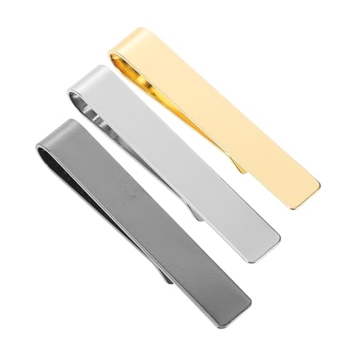 Healvian 3 Stück Robuste Spiegelpolierte Krawattenhalter für Hochzeiten Formelle Anlässe und Geschäftstreffen Klassische Herrenaccessoires von Healvian