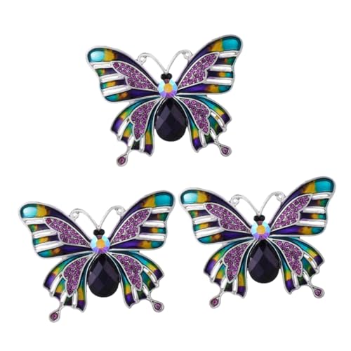 Healvian 3 Stück Schmetterlingsbrosche mit Mode Accessoire für Frauen Anstecknadel für Besondere Anlässe Langlebigem Legierungsmaterial Einzigartige Designs von Healvian