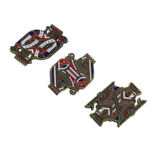 Healvian 3stücke Anstecknadel Mit Pokermotiv Brosche Mit Spielkarten Metallabzeichen Für Kleidung Taschen Hüte Und Rucksäcke Pokerkarten-anstecknadel Für Männer Und Damen von Healvian