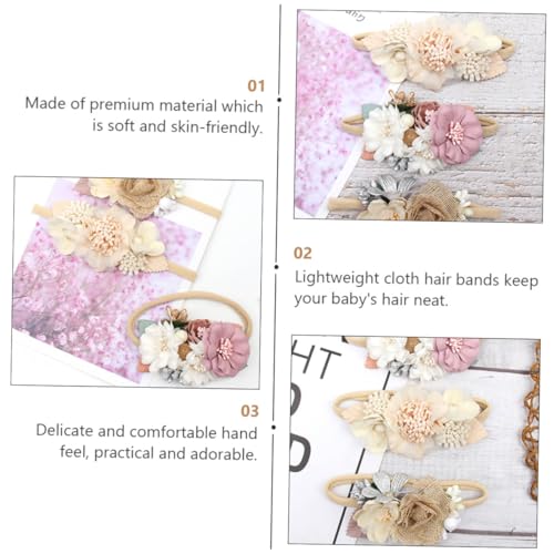 Healvian 3 Stück Teiliges Blumen Stirnband Weiches Elastisches Haarschmuck für Kleinkinder Dekoratives Haarband für Fotoshootings Partys und Taufe Mädchen Haarschmuck Accessoires von Healvian