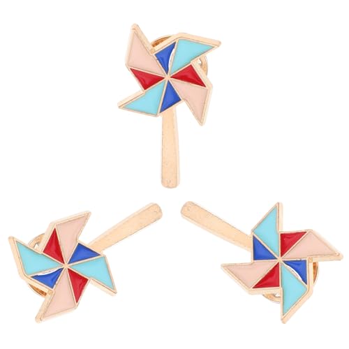 Healvian 3 Stück Teiliges Bunte Windmühlen broschen aus Zinklegierung Kleine Lapel Pins mit Farbigem Emaille finish Niedliche Anstecknadeln für Rucksäcke Kleidung und Frauenbekleidung von Healvian