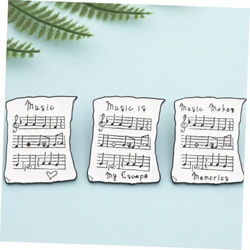 Healvian 3 Stück Teiliges Cartoon Broschen aus Legierung Musiknoten Design Anstecknadeln für Damen Vielseitig Kombinierbar mit Kleidung Taschen für Alltag und von Healvian