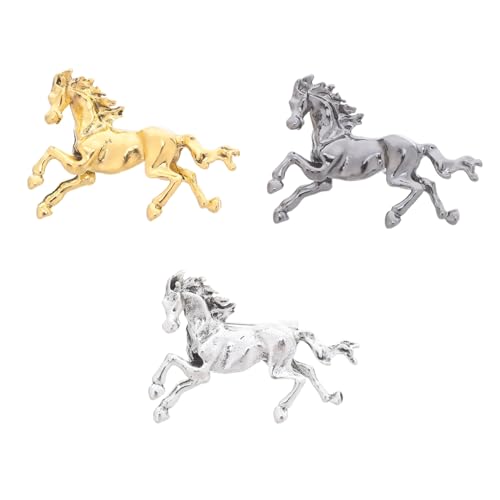 Healvian 3 Stück Teiliges Chinesische Pferdebrosche Vintage Emaille Anstecknadel mit Robustem Metallpin Symbolisches Galopppferd für Damen Herren Modisches Chinesisches Schmuckaccessoire von Healvian