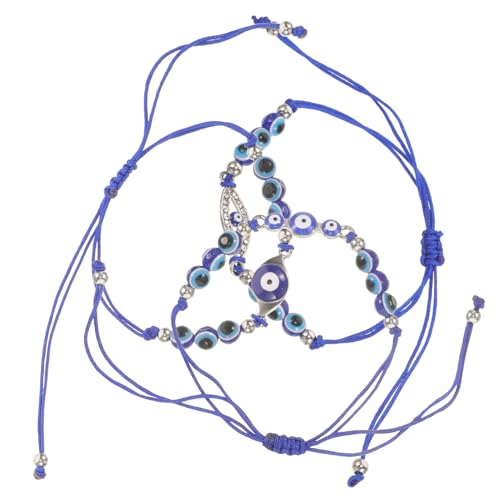 Healvian 3 Stück Teiliges Evil Eye Armband Perlenarmband für Damen und Herren Schutzarmband mit Blauem Auge Schmuckstück für Partys und Besondere Anlässe von Healvian