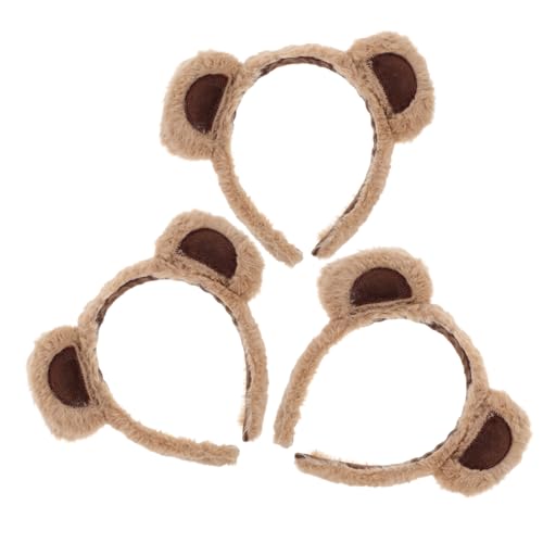 Healvian 3 Stück Teiliges Flauschiges Bärenohren Haarband Niedliches Stirnband mit Weichen Tierohren Modisches Kopfaccessoire für Halloween Weihnachten Festival Party und Cosplay von Healvian