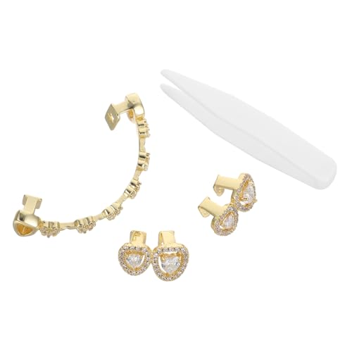 Healvian 3 Stück Teiliges Halloween Zahn Herzförmigen Zirkonia-grills Hohlem Fangdesign Langlebigem Metall Auffälligem Schmuck für Männer und Frauen für Party Cosplay und Rapper Kostüme von Healvian