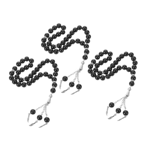 Healvian 3stücke Muslimische Gebetsperlen Armband Handgefasst Rosenkranz Gebetsperlen Für Frauen Männer Tragbare Islam Perlenkettenarmband von Healvian