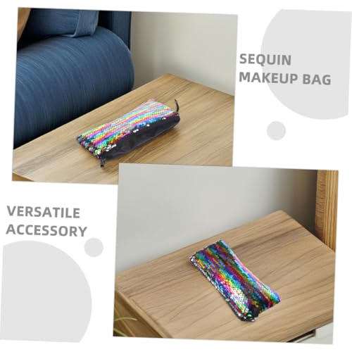 Healvian 3 Stück Teiliges Kosmetiktaschen aus Pailletten Kleine Multifunktionale Schminktaschen für Frauen Tragbare Kulturbeutel für Make up Kopfhörer Datenkabel und Reiseaufbewahrung von Healvian
