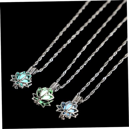 Healvian 3stücke Legierung Halskette Mit Leuchtendem Lotus-anhänger Für Damen Leicht Und Angenehm Zu Tragen Geeignet Für Partys Büro Und Familie von Healvian