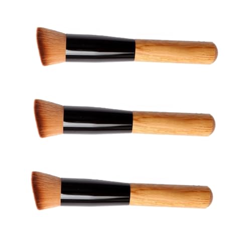 Healvian 3 Stück Teiliges Make up Pinsel mit Schrägem Kopf Vielseitige Puder Rougepinsel aus Hochwertigen Synthetischen Fasern Praktische Schminkpinsel für Frauen und Zufällige Farbe von Healvian