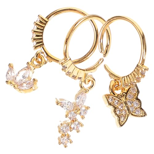 Healvian 3 Stück Teiliges Nasenpiercing mit funkelndem Schmetterling Perlen Edelstahl Nasenringe mit Strass Langlebiger Schmuck für Damen Party Dating Bühnenauftritte Healvian 3 Stück Teiliges Nasenpiercing mit funkelndem Schmetterling Perlen Edelstahl Nasenringe mit Strass Langlebiger Schmuck für Damen Party Dating Bühnenauftritte von Healvian