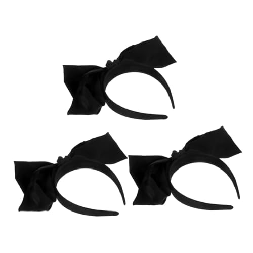 Healvian 3 Stück Teiliges Schwarzes Haarband Damen mit Großem Schleifenknoten Stirnband Haarschmuck Tragbar für Alltag und Besondere Anlässe Komfortabel und Modisch von Healvian