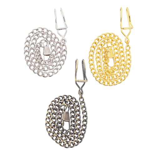 Healvian 3 Stück Teiliges Taschenuhrketten aus Hochwertigem Metall Vintage Design mit Karabinerverschluss Multifunktionale Uhrenketten in Silber Gold und Bronze für Herren und Accessoires von Healvian