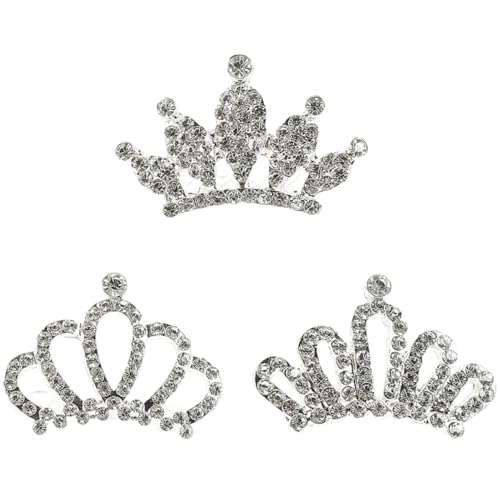 Healvian 3Stücke Kinder Diademe Haarkamm für Mädchen Strass Tiara Haaraccessoires für Kostümparty Geburtstag Weihnachten von Healvian