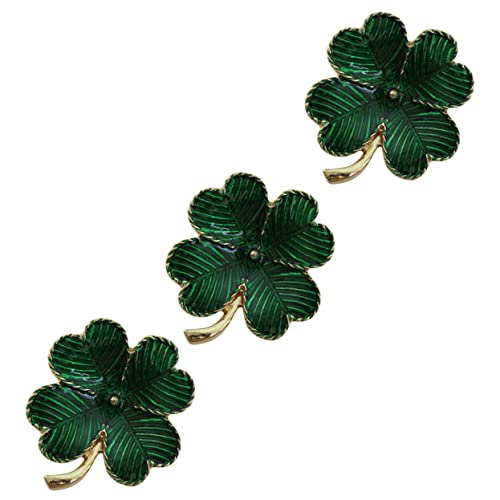 Healvian 3 Stück Teiliges Vintage Vierblättrige Kleeblatt Brosche Dekorative Schmuckaccessoires für Kleidung Taschen und Partys Leicht und Tragbar von Healvian