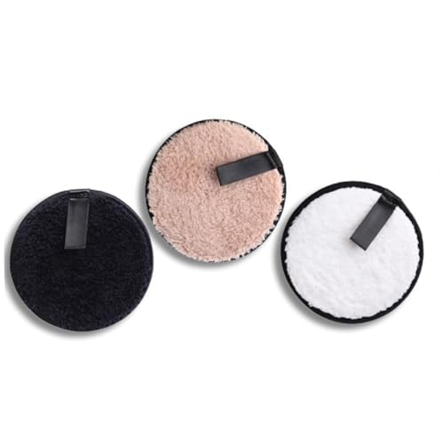 Healvian 3 Stück Teiliges Waschbare Makeup Entferner Pads aus Doppellagigem Mikrofaser Vlies Sanfte Gesichtsreinigung Porentief Säubernd Hautschonend in Weiß Kaffee und Schwarz von Healvian