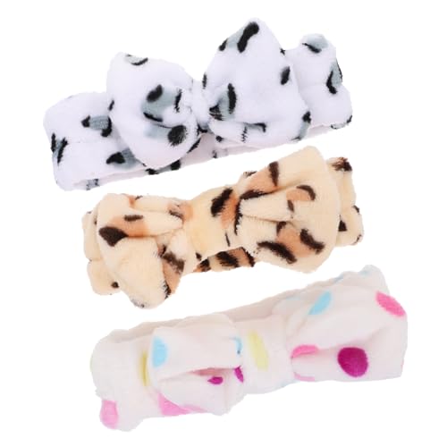 Healvian 3 Stück Teiliges Weiche Fleece Haarbänder mit Schleifen für Damen Elastisch und Hautfreundlich zum Waschen Make Up und Sport Komfortable Stirnbänder für Mädchen und Frauen von Healvian