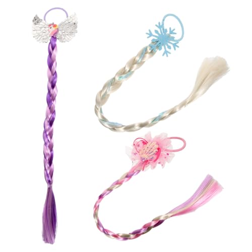 Healvian 3 Stück Teiliges Weihnachts Haaraccessoires Geflochtene Haarspangen Farbige Zöpfe Handgefertigt Langlebig Mädchen Haarschmuck für Partys Familienfeiern Weihnachten von Healvian